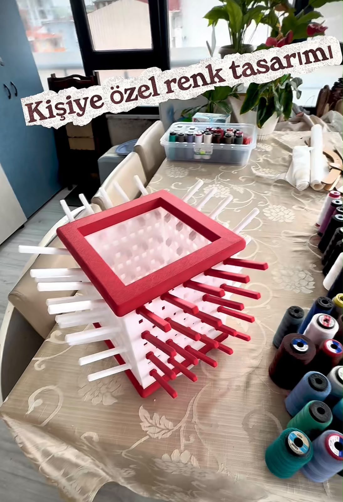 80 adet iplik standı kişiye özel renk seçeneği