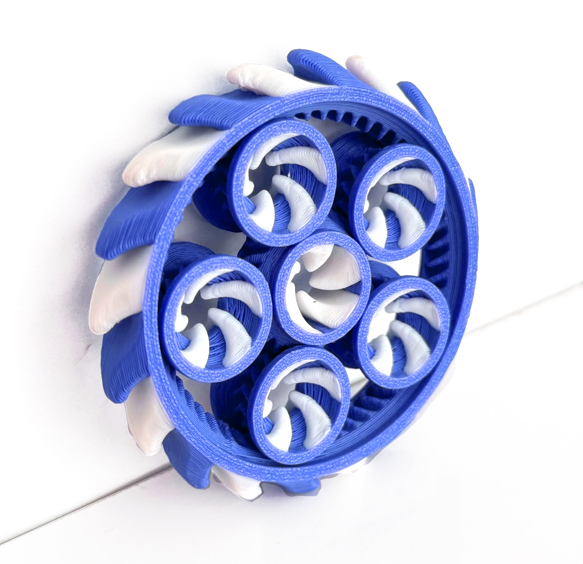 Mavi 3D baskı stres çarkı